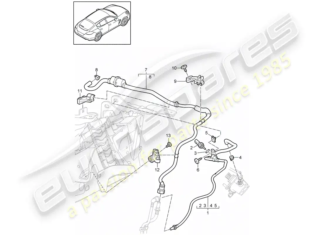 porsche 2011 (panamera 970) fuel system diagrama de piezas