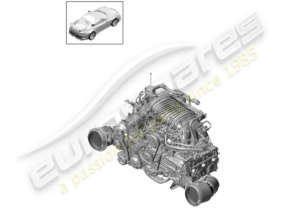 porsche 2014 (991-1 r/gt3/rs) motor de repuesto diagrama de piezas