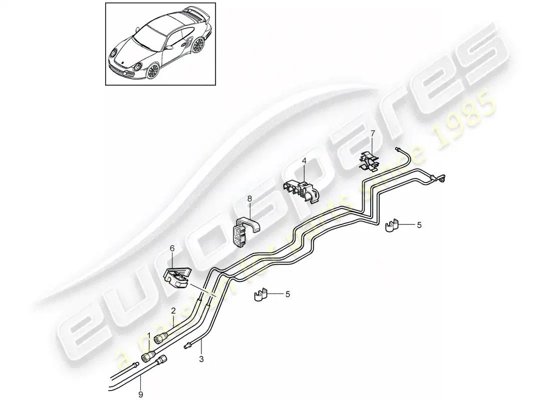 porsche 2011 (997-2 turbo / gt2 rs) fuel system diagrama de piezas