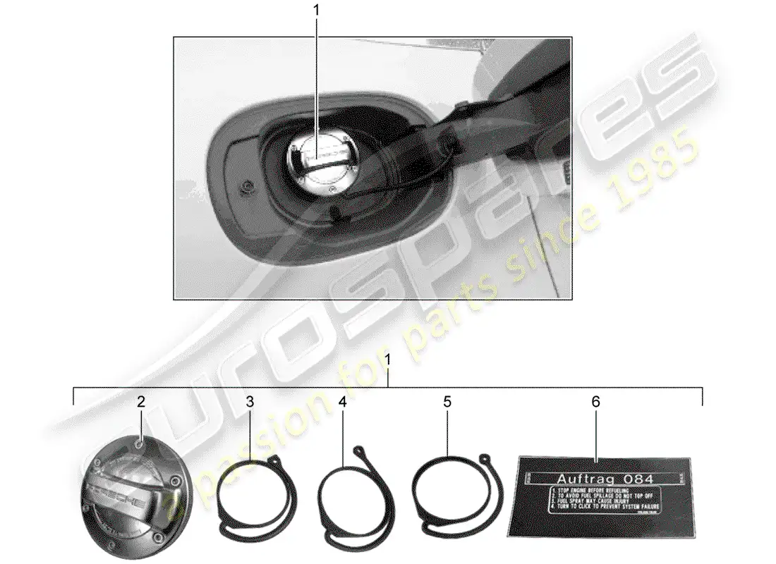 porsche 2020 (tequipment macan) tapa con correa de sujeción para diagrama de piezas