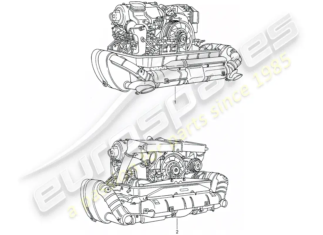porsche 1996 (993) motor de reemplazo - listo para instalación diagrama de piezas