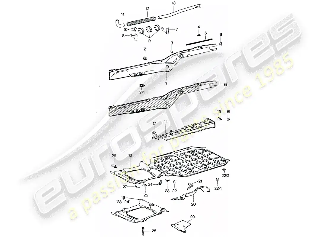 porsche 1975 (911 turbo) marco diagrama de piezas