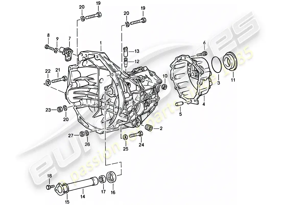 porsche 1977 (924) transmisión de reemplazo - caja de transmisión - 4-speed diagrama de piezas