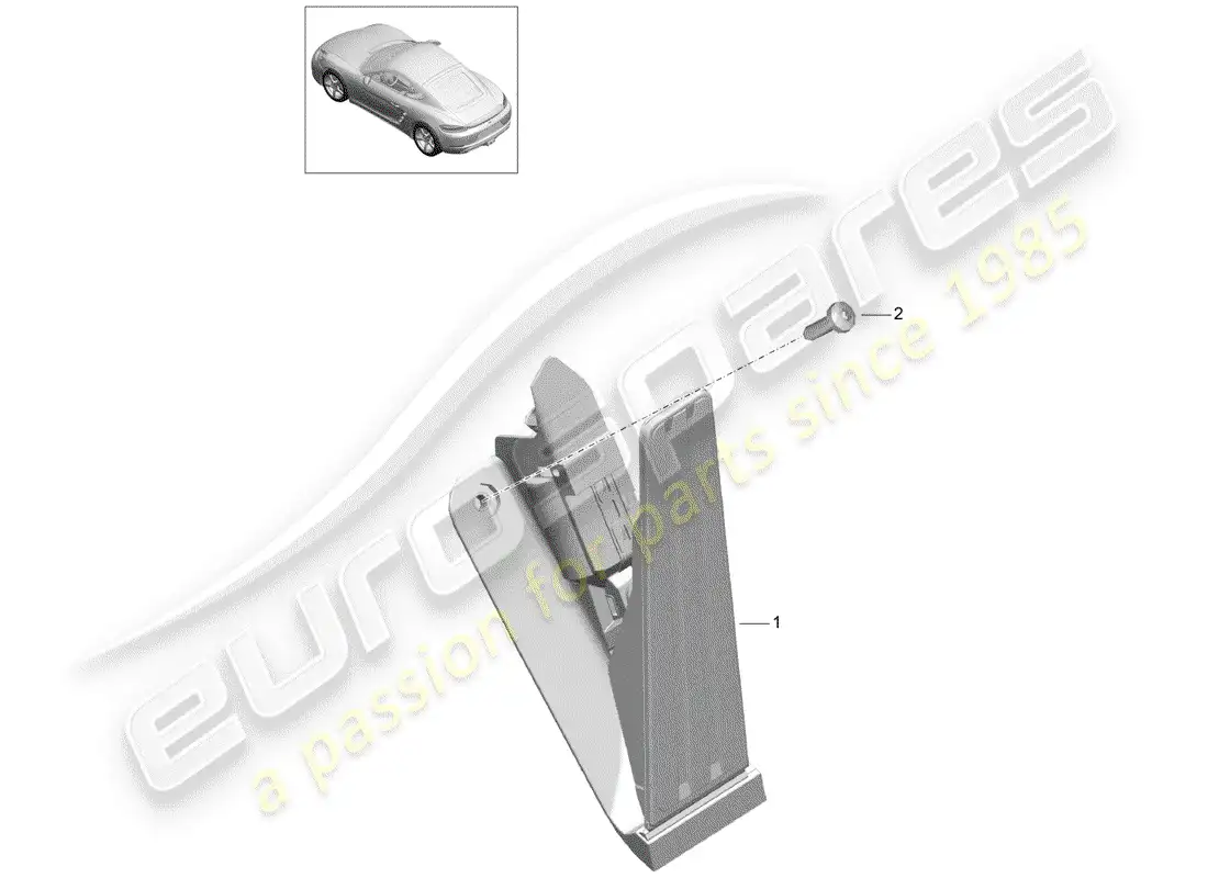 porsche 2019 (718 cayman) brake and acc. pedal assembly diagrama de piezas