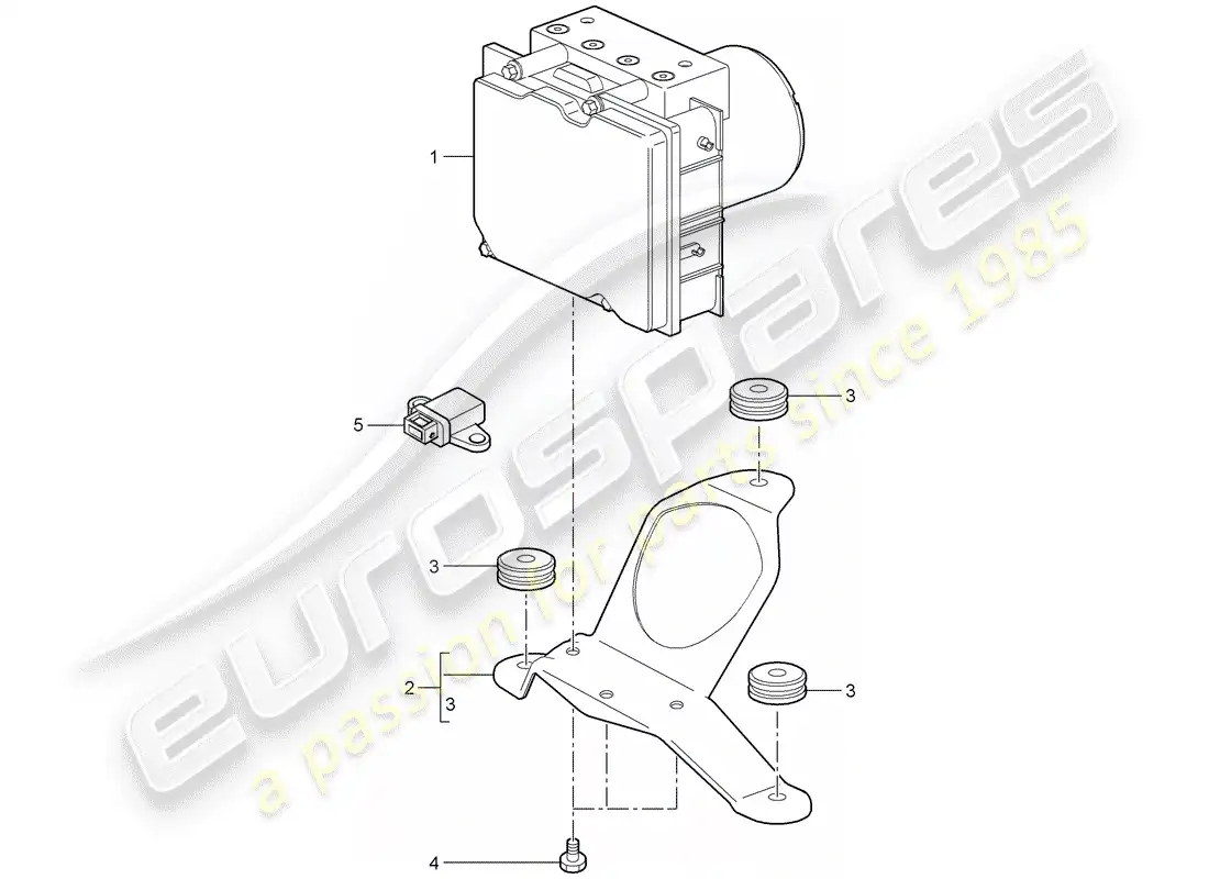 porsche 2006 (987 cayman) unidad hidraulica diagrama de piezas