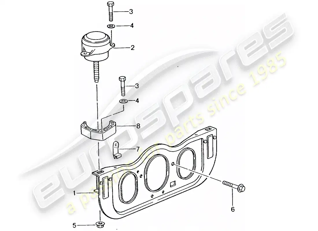 porsche 2001 (996 turbo / gt2) suspensión del motor diagrama de piezas