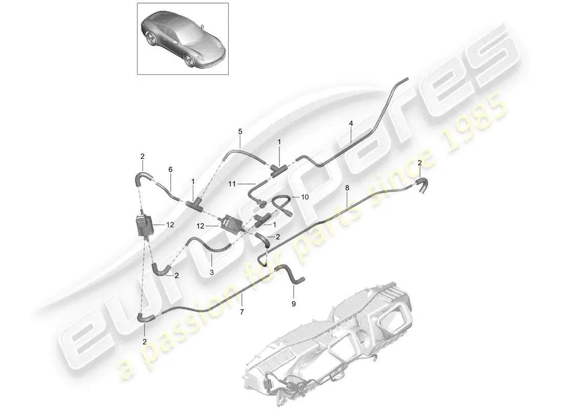 porsche 2015 (991-1) filtro de aire diagrama de piezas