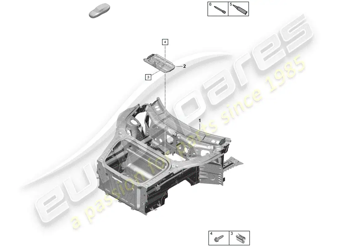 porsche 2019 (718 boxster spyder) interfaz diagrama de piezas