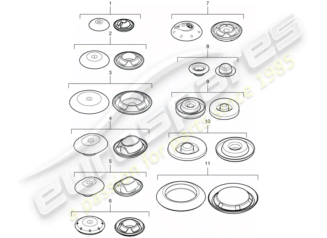 porsche 2007 (cayenne e1 9pa) enchufar diagrama de piezas