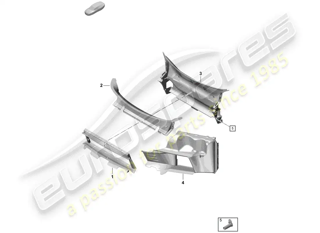 porsche 2019 (718 boxster spyder) parachoque diagrama de piezas