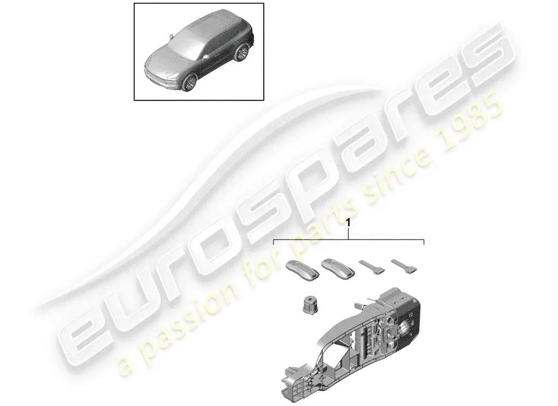 porsche 2018 (cayenne e3 9ya/9yb) 1 configurar cilindros de cerradura diagrama de piezas