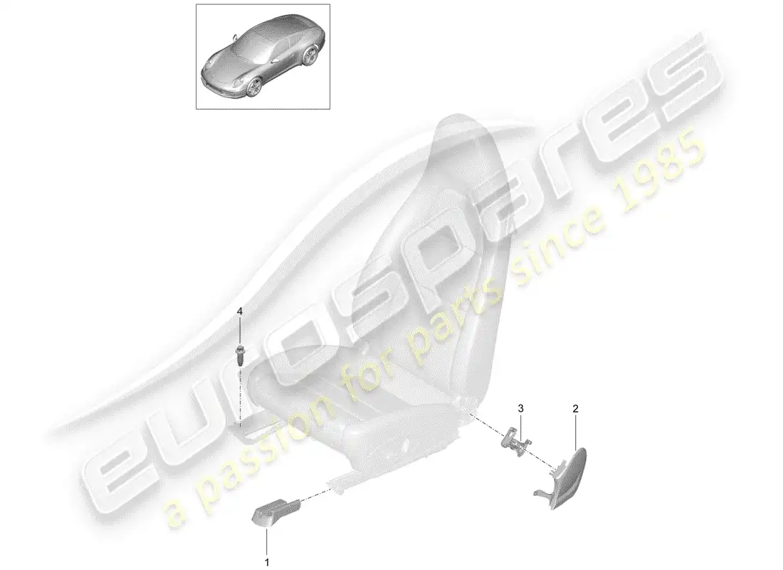 porsche 2014 (991-1) asiento diagrama de piezas