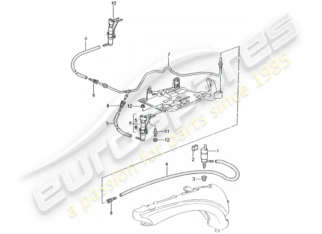 porsche 2002 (986 boxster) sistema arandela diagrama de piezas