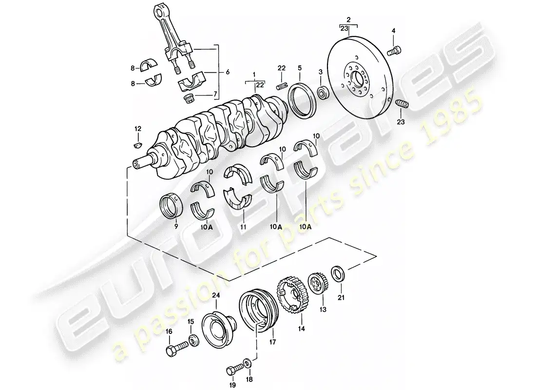 porsche 1983 (944) ciguenal - biela diagrama de piezas