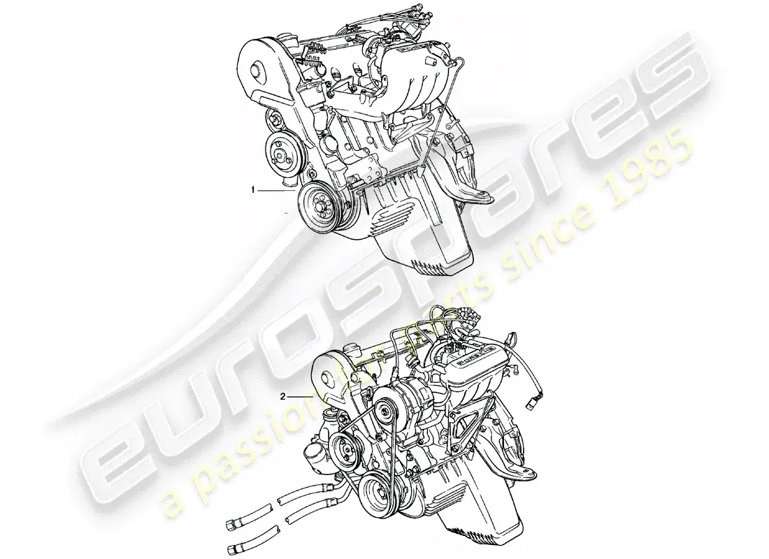 porsche 1981 (924) motor de reemplazo - m>>65x12345 diagrama de piezas