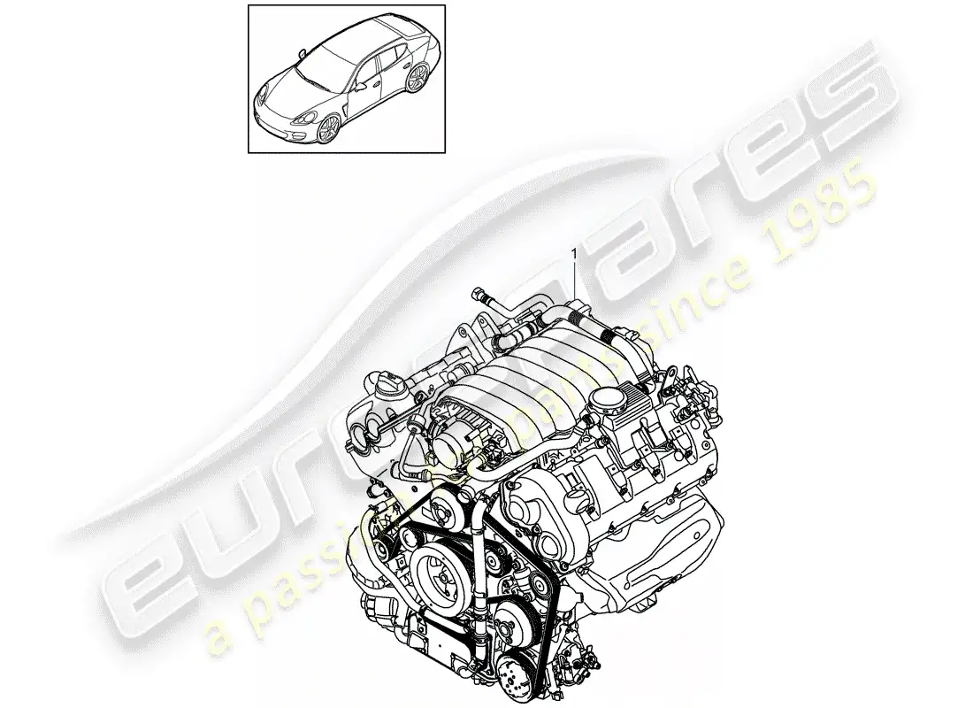 porsche 2012 (panamera 970) motor de repuesto diagrama de piezas