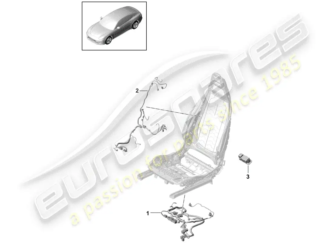 porsche 2018 (panamera 971-1) cableando arneses diagrama de piezas