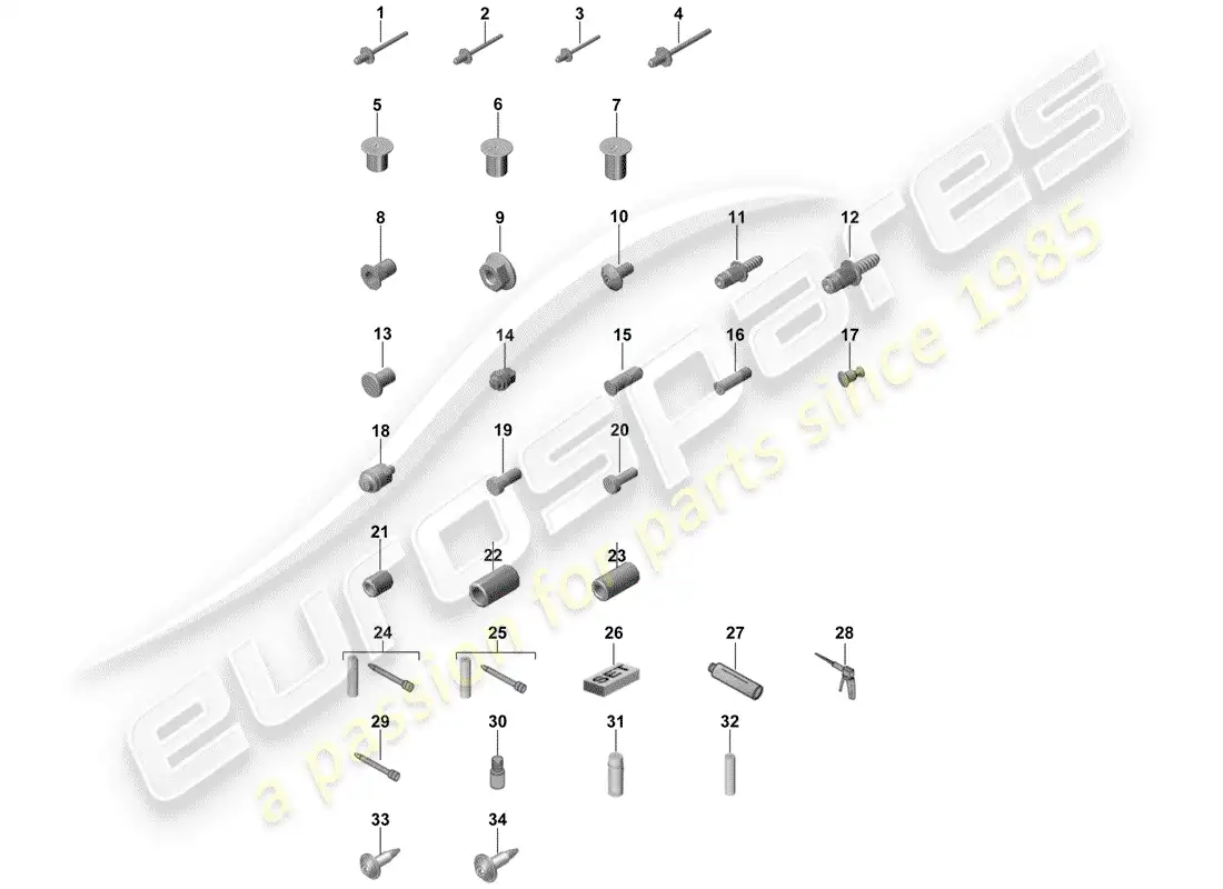 porsche 2020 (panamera 971-1) fasteners diagrama de piezas