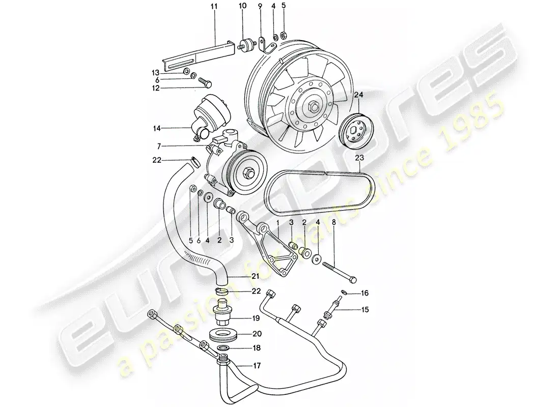 porsche 1977 (911) inyección de aire diagrama de piezas