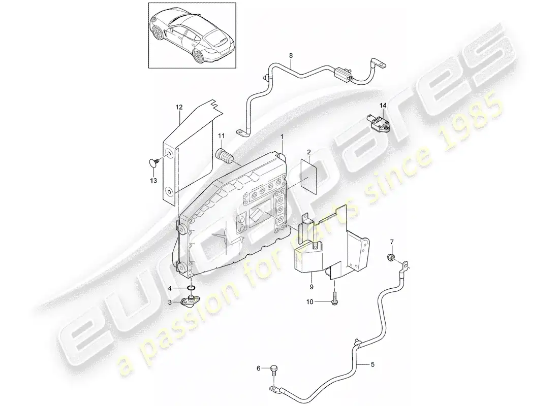 porsche 2012 (panamera 970) diagrama de piezas híbrido
