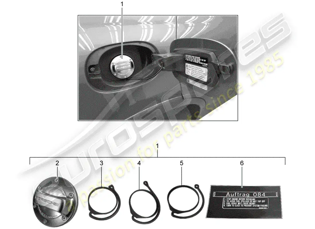 porsche 2013 (tequipment cayenne) depósito de combustible diagrama de piezas