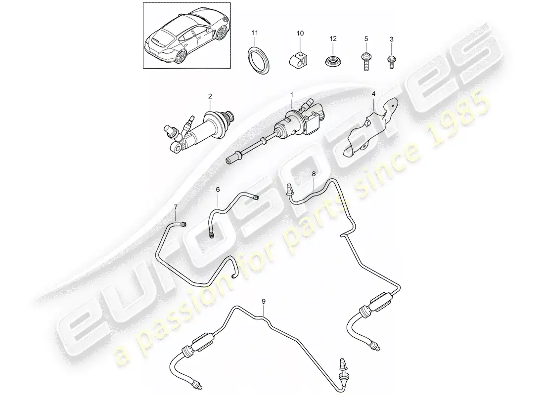 porsche 2013 (panamera 970) embrague hidráulico diagrama de piezas