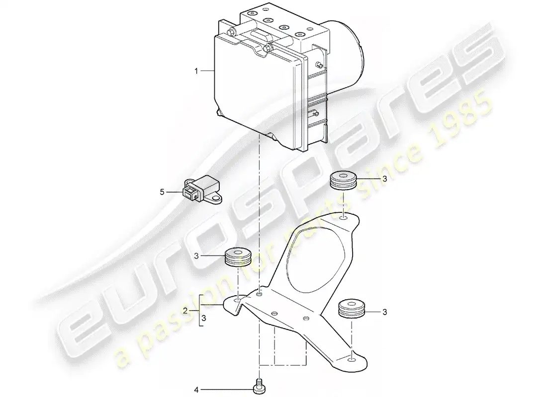 porsche 2008 (987 boxster) unidad hidraulica diagrama de piezas