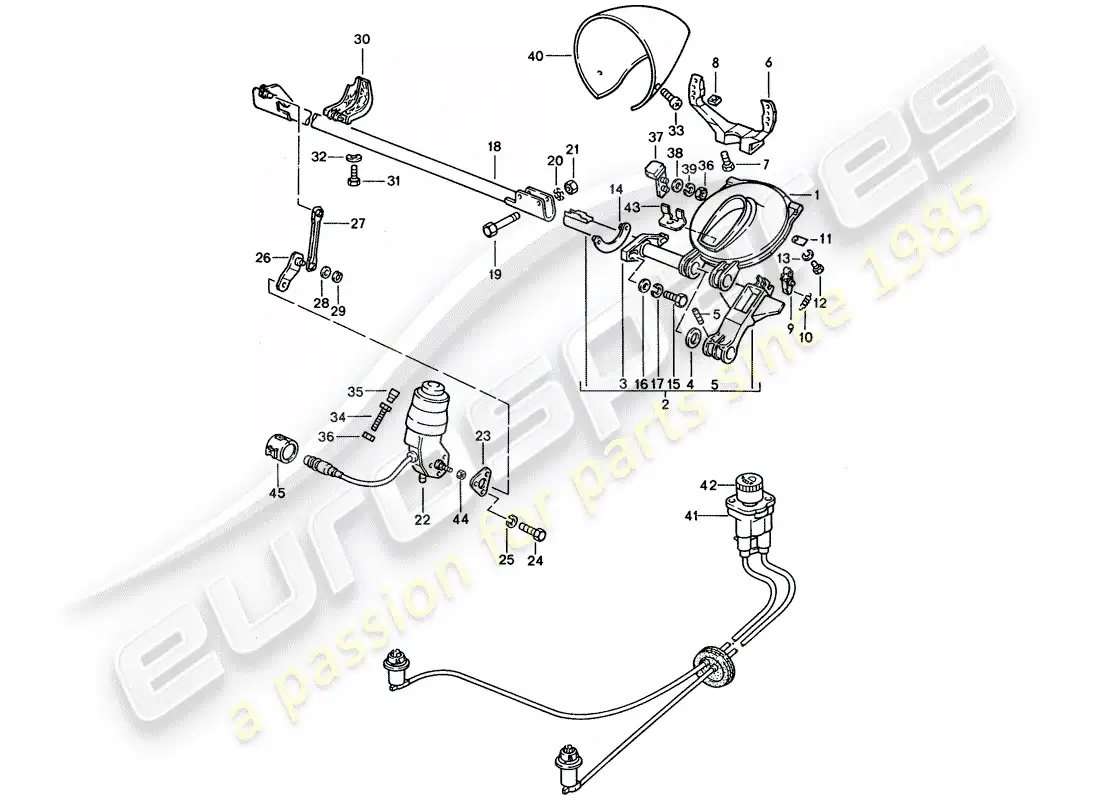 porsche 1993 (928) faro emergente diagrama de piezas