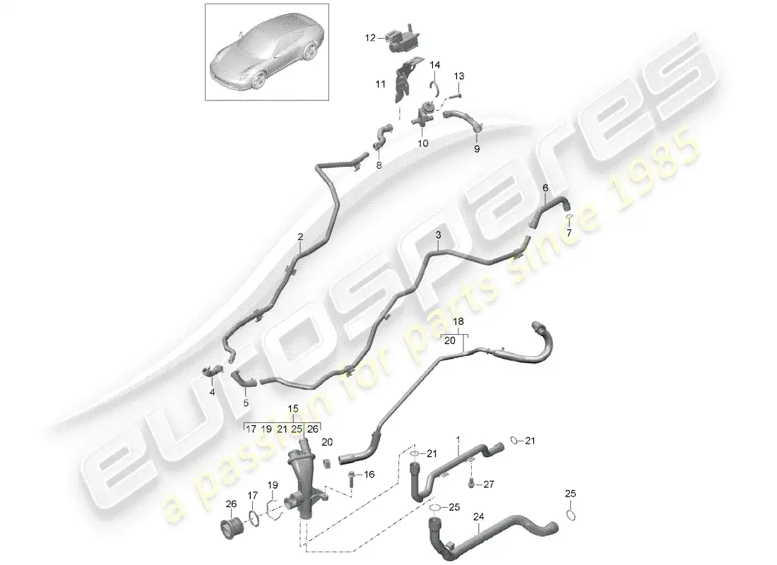 porsche 2014 (991-1) connection diagrama de piezas