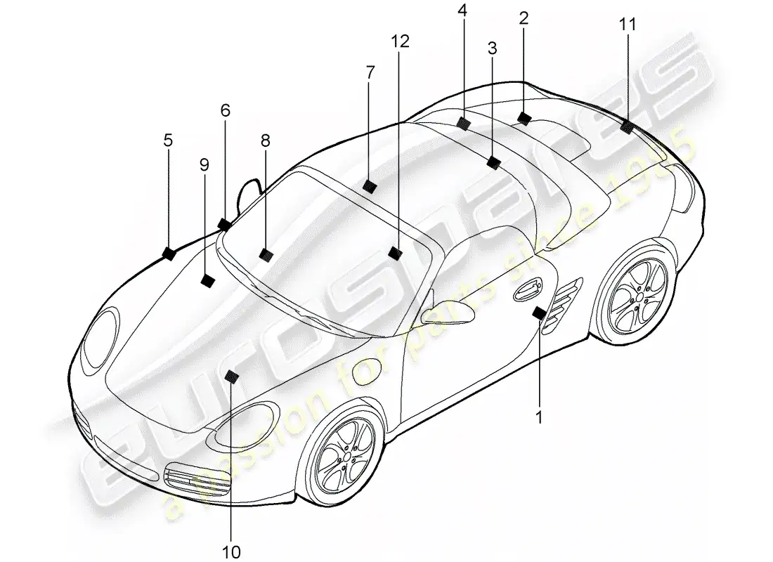 porsche 2011 (987 boxster) señales/avisos diagrama de piezas