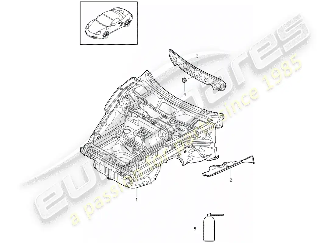 porsche 2009 (987 boxster) interfaz diagrama de piezas