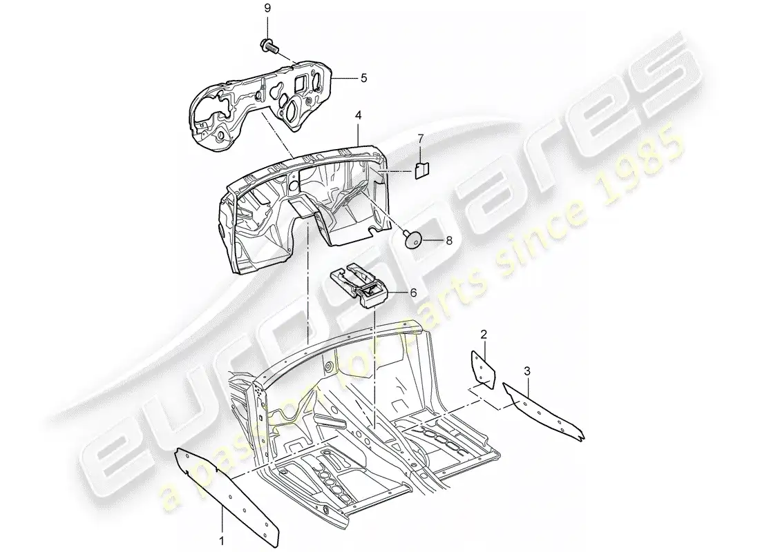 porsche 2007 (cayenne e1 9pa) absorbente de sonido diagrama de piezas