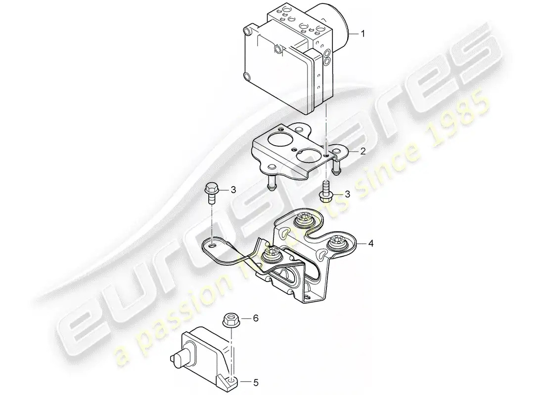 porsche 2007 (cayenne e1 9pa) unidad hidraulica diagrama de piezas