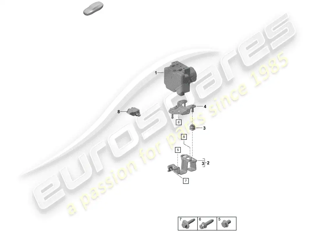 porsche 2019 (718 boxster spyder) unidad hidraulica diagrama de piezas