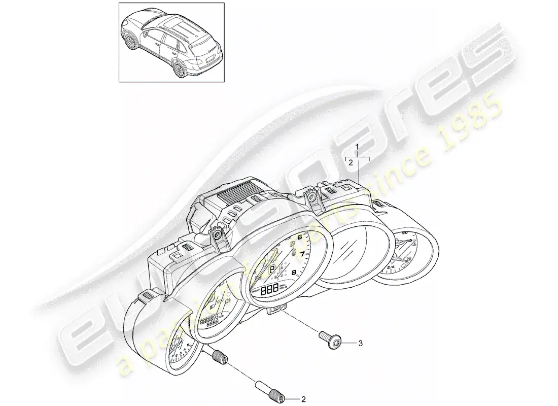 porsche 2016 (cayenne e2 92a) combinación de instrumentos diagrama de piezas