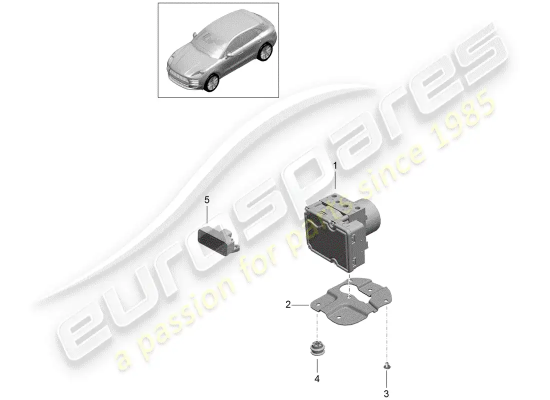 porsche 2019 (macan) unidad hidraulica diagrama de piezas