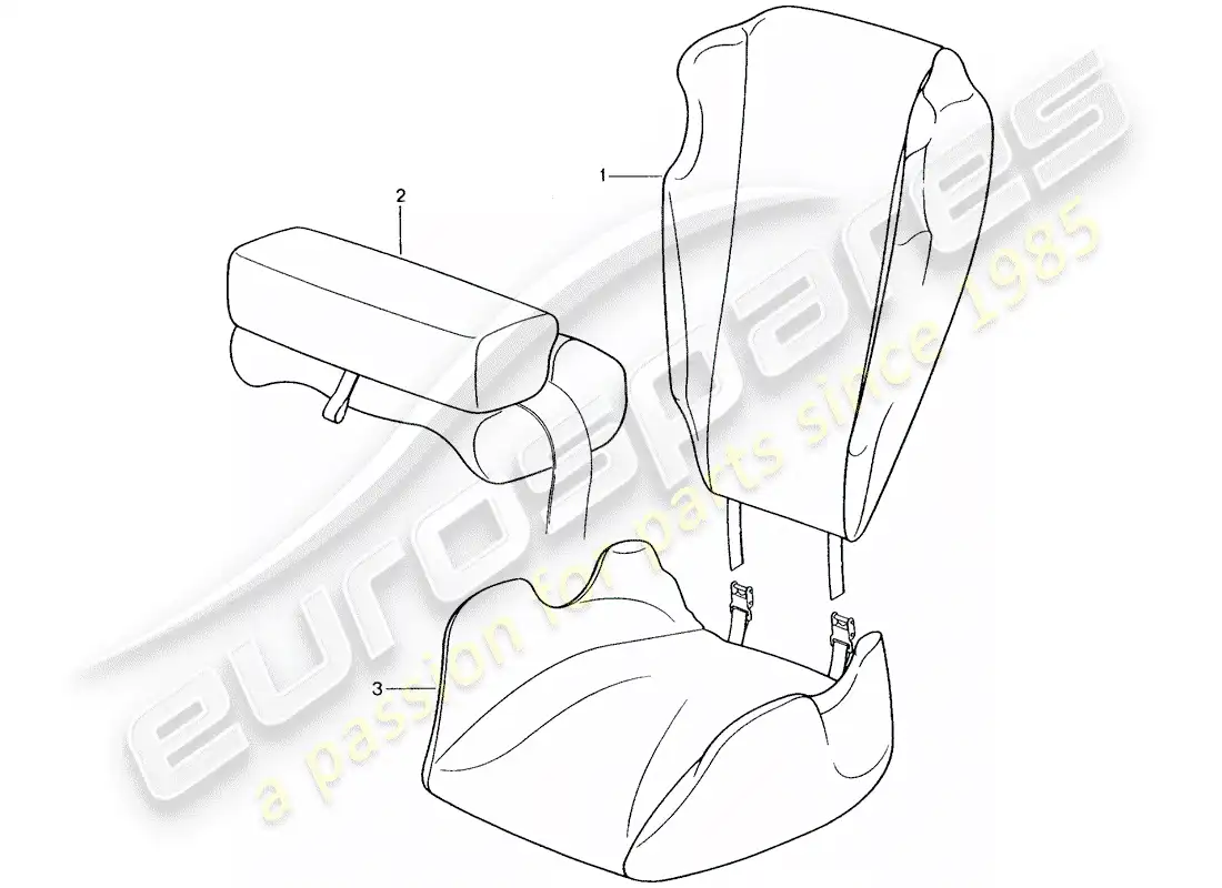 porsche 1992 (tequipment) asiento para niños diagrama de piezas