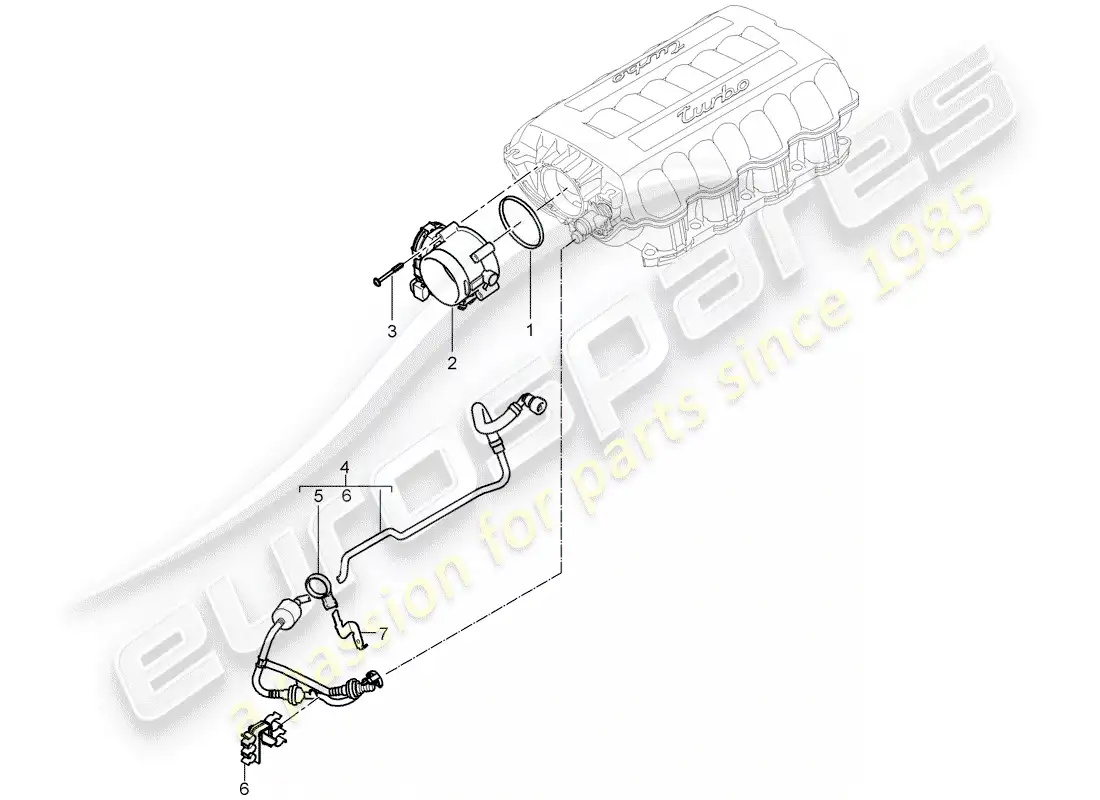porsche 2008 (cayenne e1 9pa) cuerpo del acelerador diagrama de piezas