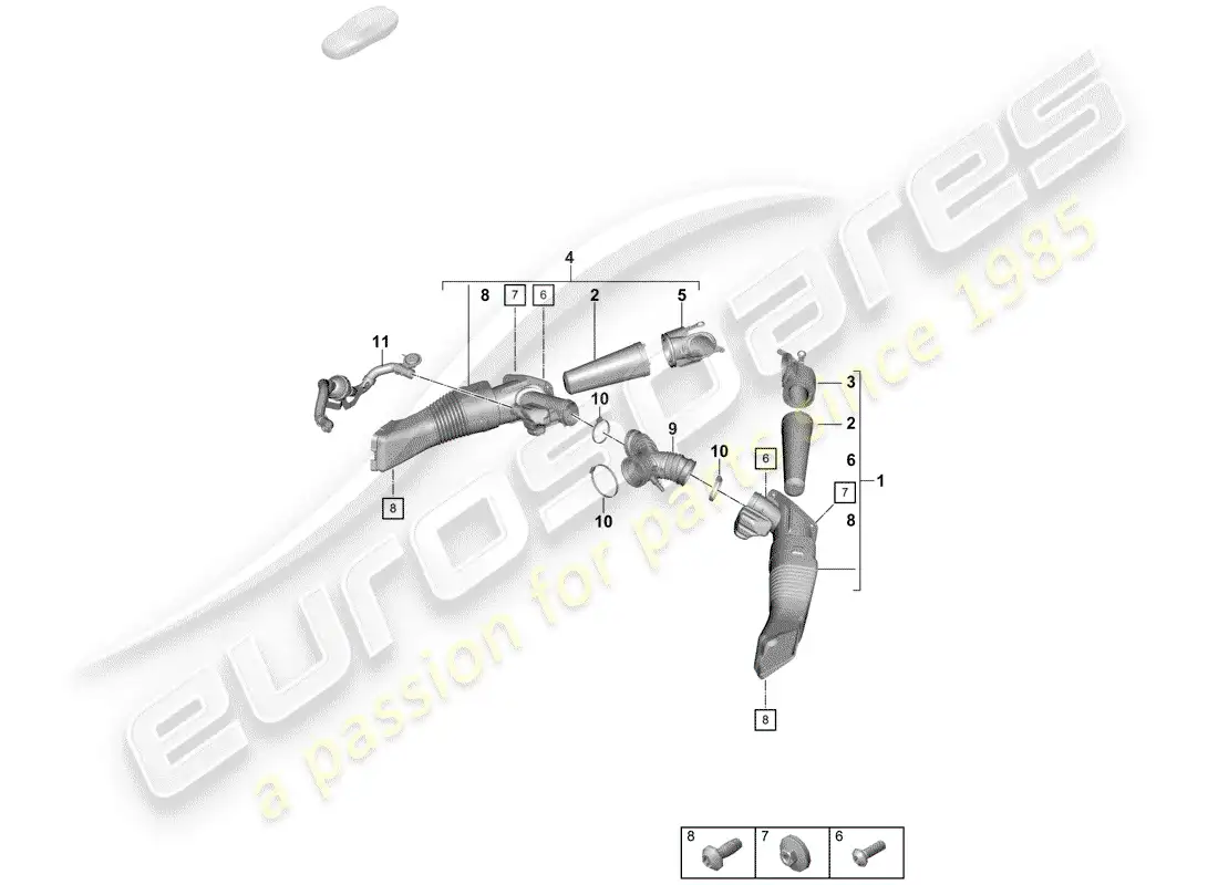porsche 2019 (718 boxster spyder) filtro de aire diagrama de piezas