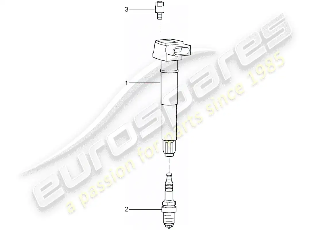 porsche 2008 (cayenne e1 9pa) sistema de encendido diagrama de piezas
