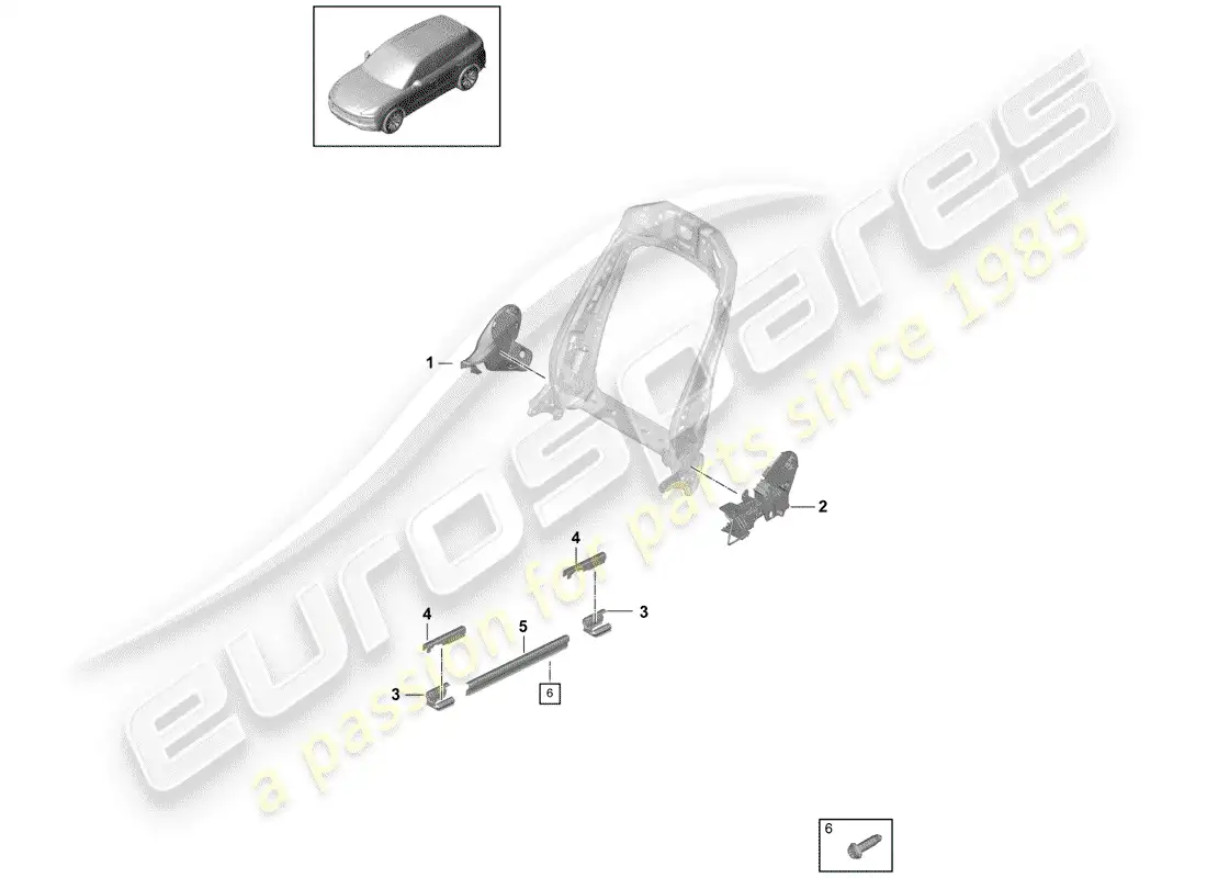 porsche 2018 (cayenne e3 9ya/9yb) asiento diagrama de piezas