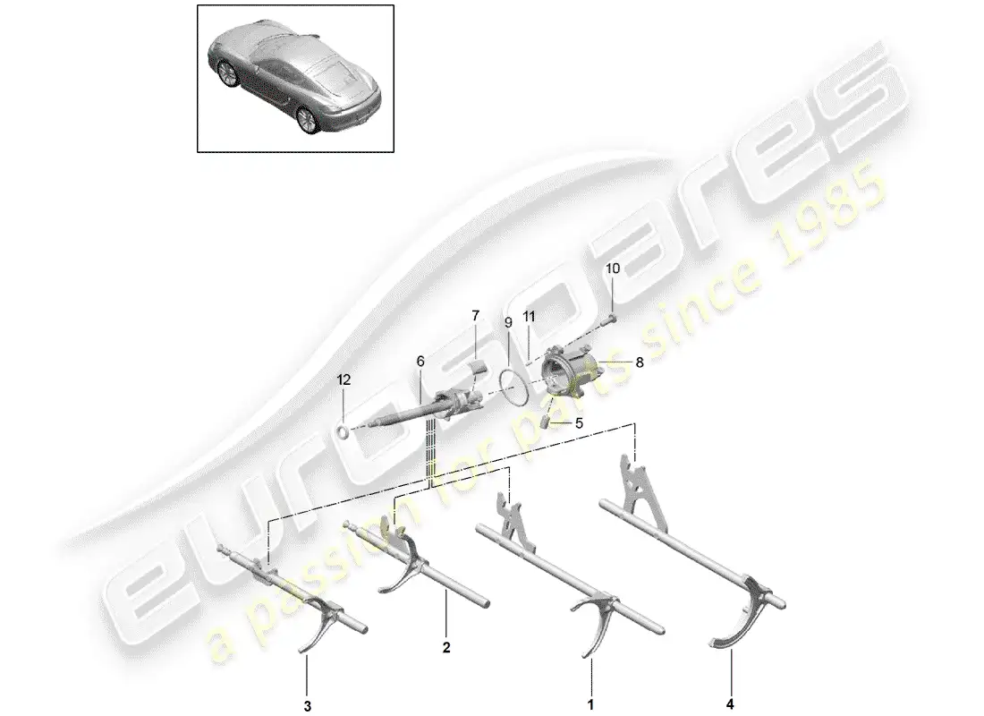 porsche 2020 (718 cayman) manual gearbox diagrama de piezas