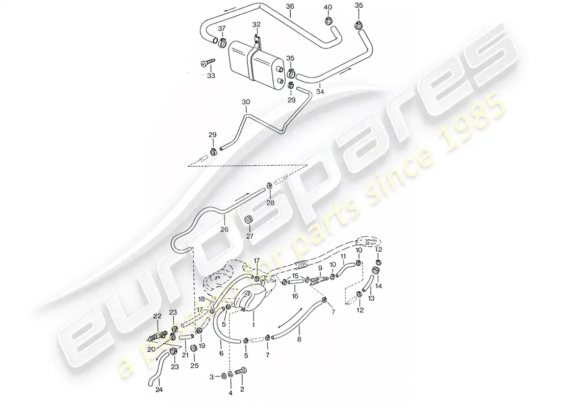 porsche 1977 (911) ventilación del tanque - d >> - mj 1974 diagrama de piezas