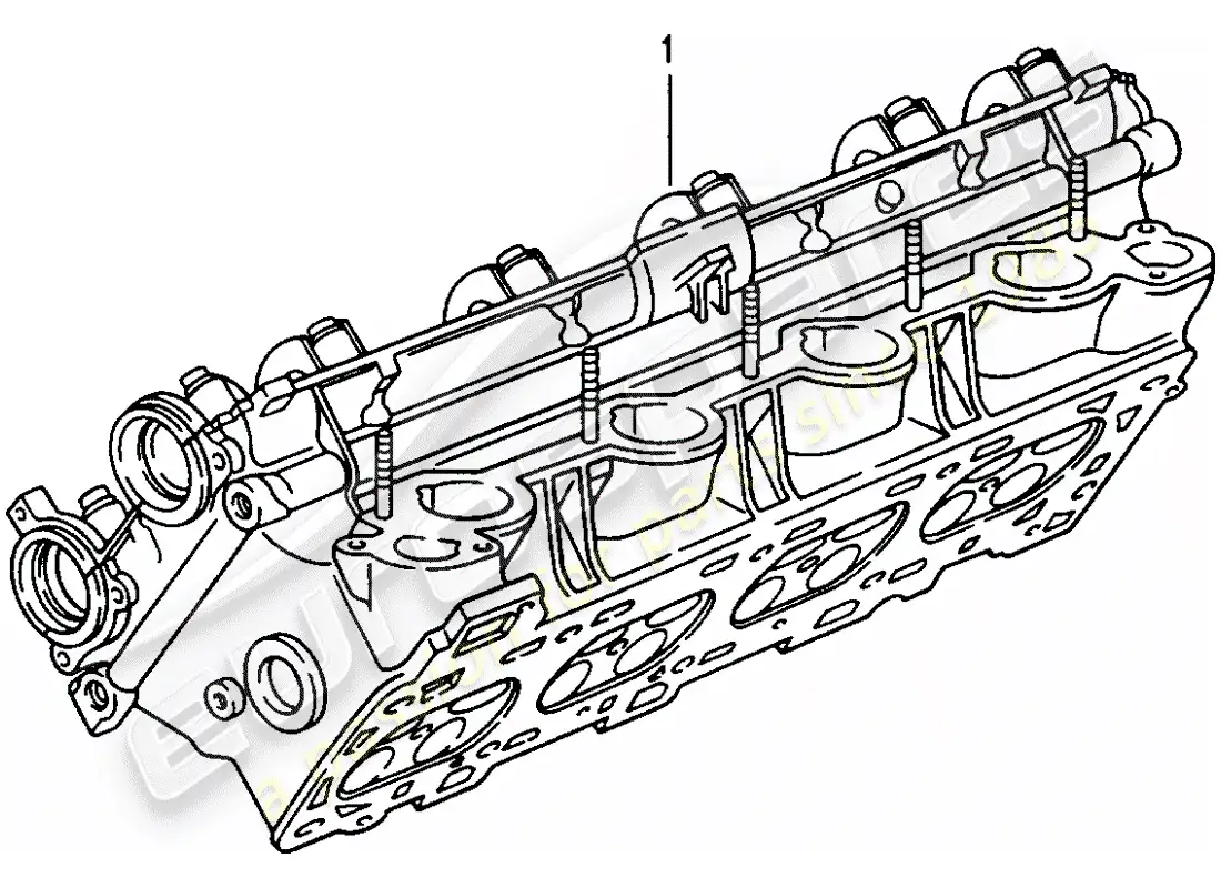 porsche 1976 (refurbished and exchange catalogue) cabeza de cilindro diagrama de piezas