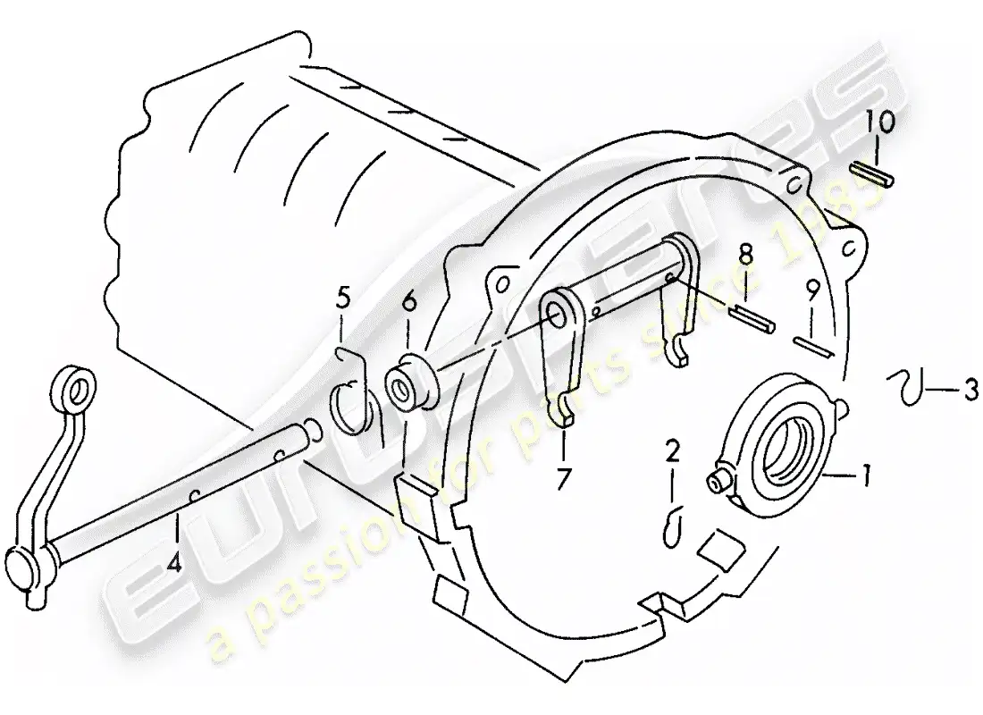 porsche 1958 (356/356a) embrague versión - g >> 25 000 diagrama de piezas