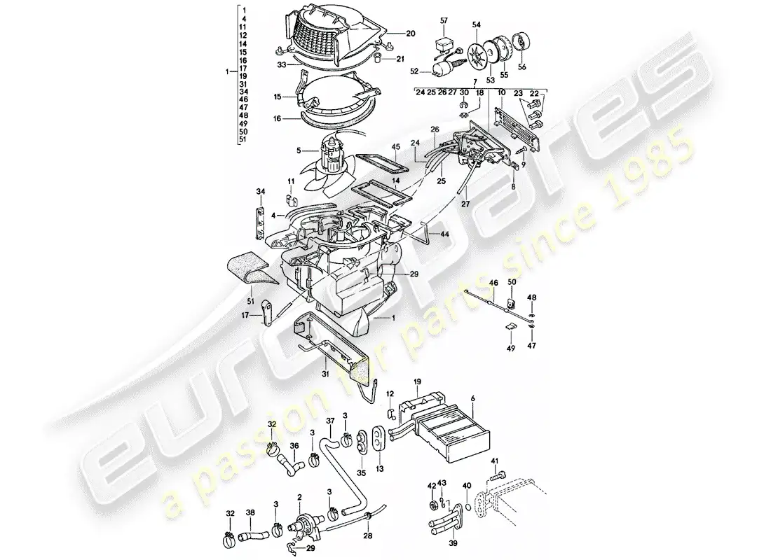 porsche 1980 (924) calentador - f >> 92-cn402 197 - f >> 93-cn100 305 - f >> 93-bn700 450 diagrama de piezas