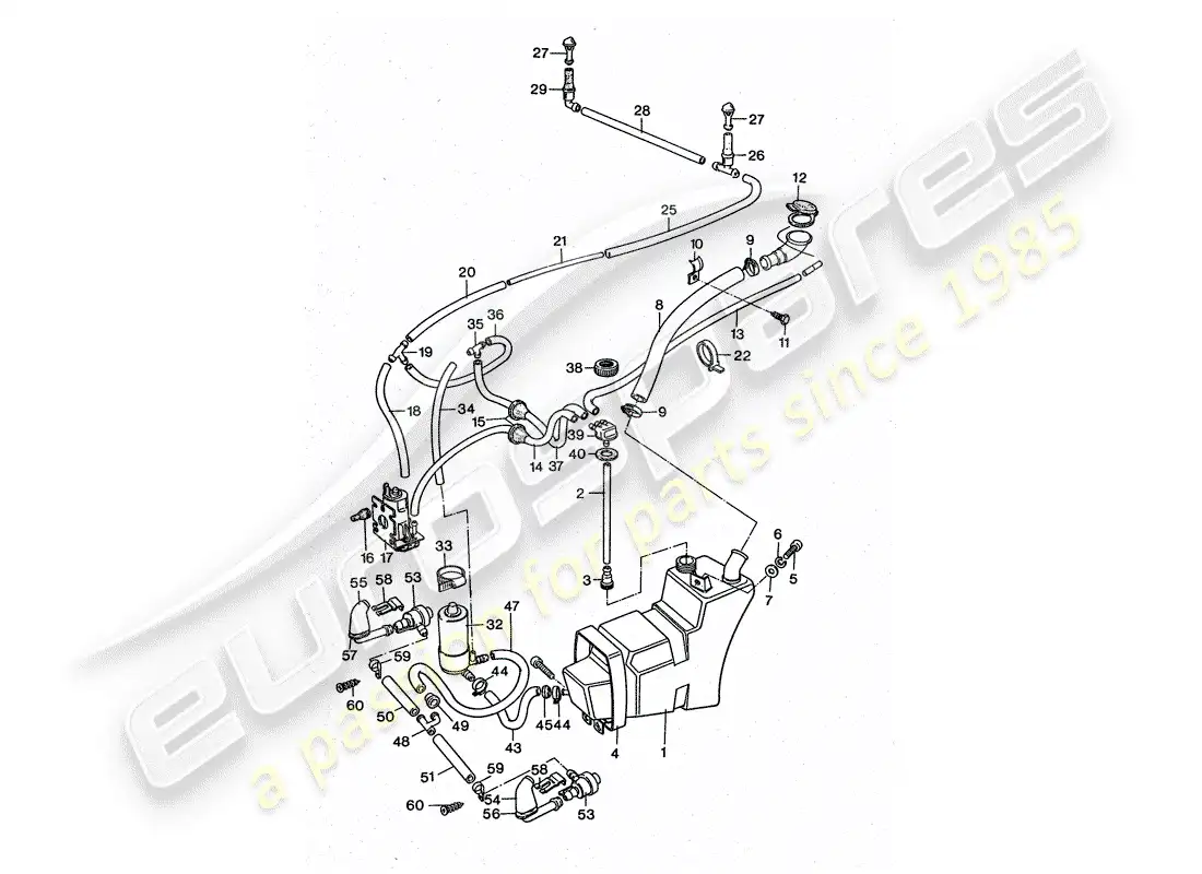 porsche 1976 (911 turbo) unidad arandela - junto con - sistema arandela diagrama de piezas