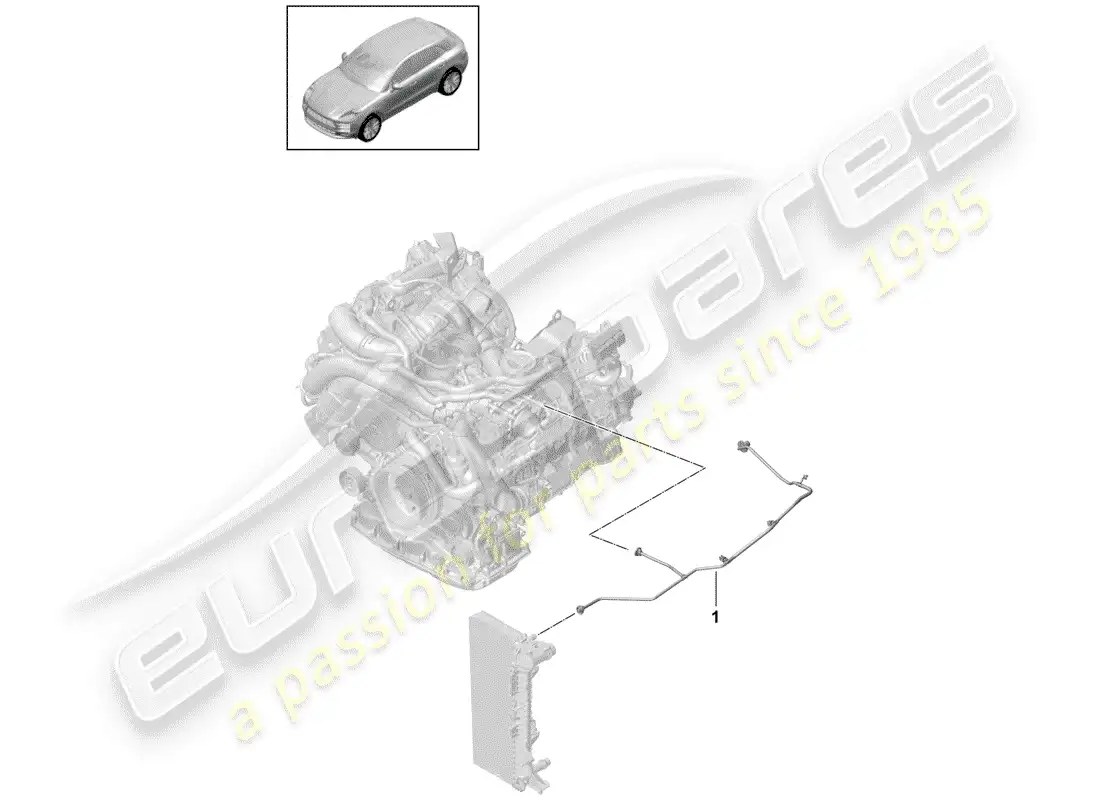 porsche 2019 (macan) water cooling diagrama de piezas