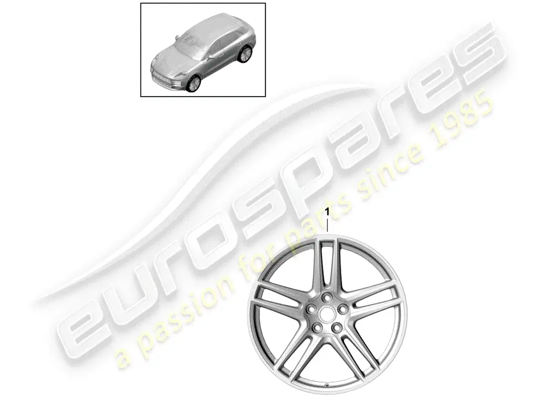 porsche 2019 (macan) rueda de aleación diagrama de piezas