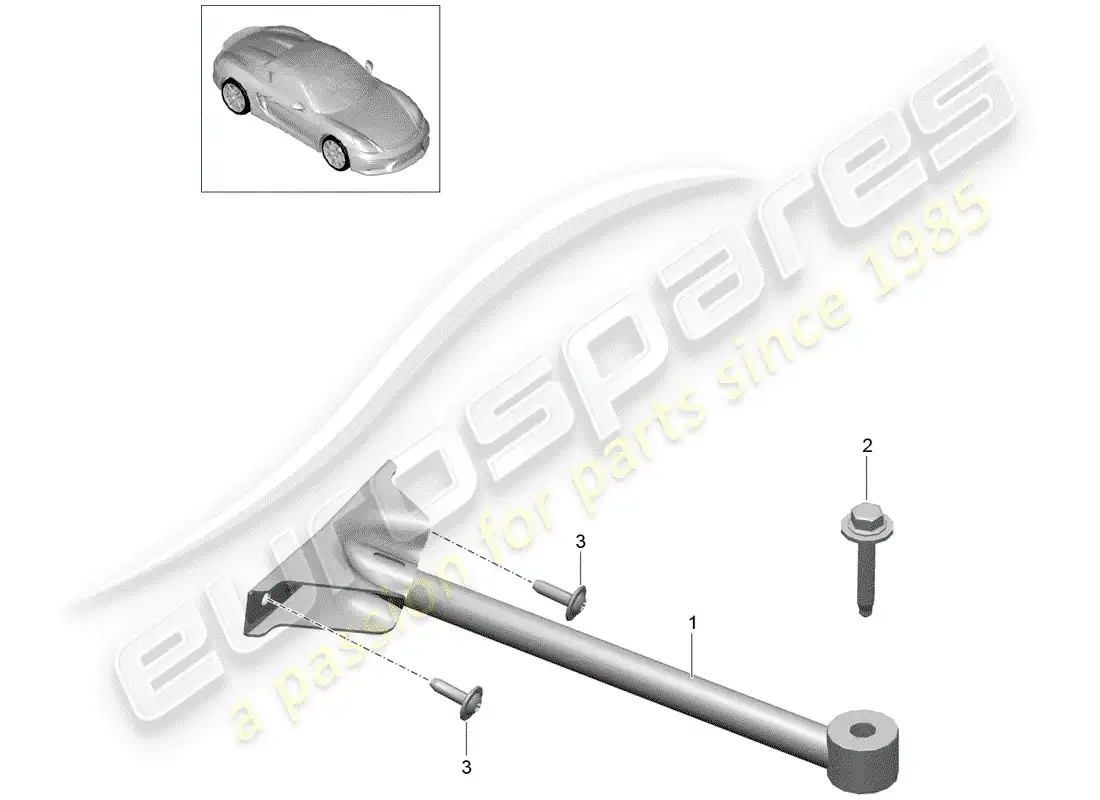 porsche 2016 (981 boxster spyder) puntal de domo diagrama de piezas